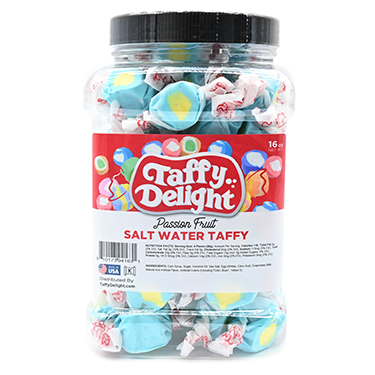 Taffy Delight Passion Fruit Salt Water Taffy 16oz Jar 